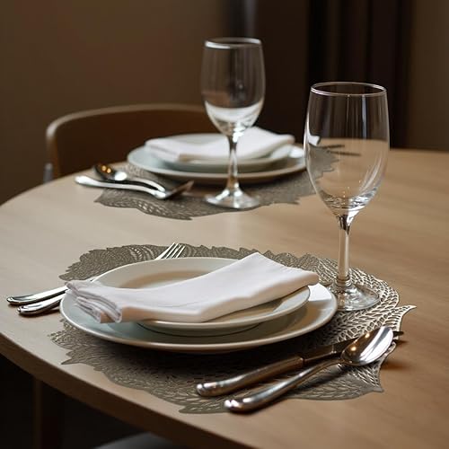 Miniatura 4 de Decozen Juego de 6 manteles individuales con diseño perforado para decoración de cocina, resistente a los arañazos, resistente a las manchas de