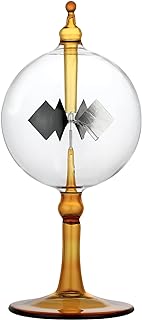 Solar Crookes Radiometer Glass Windmill Handmade for Party Home Decoration Gift L (Orange)