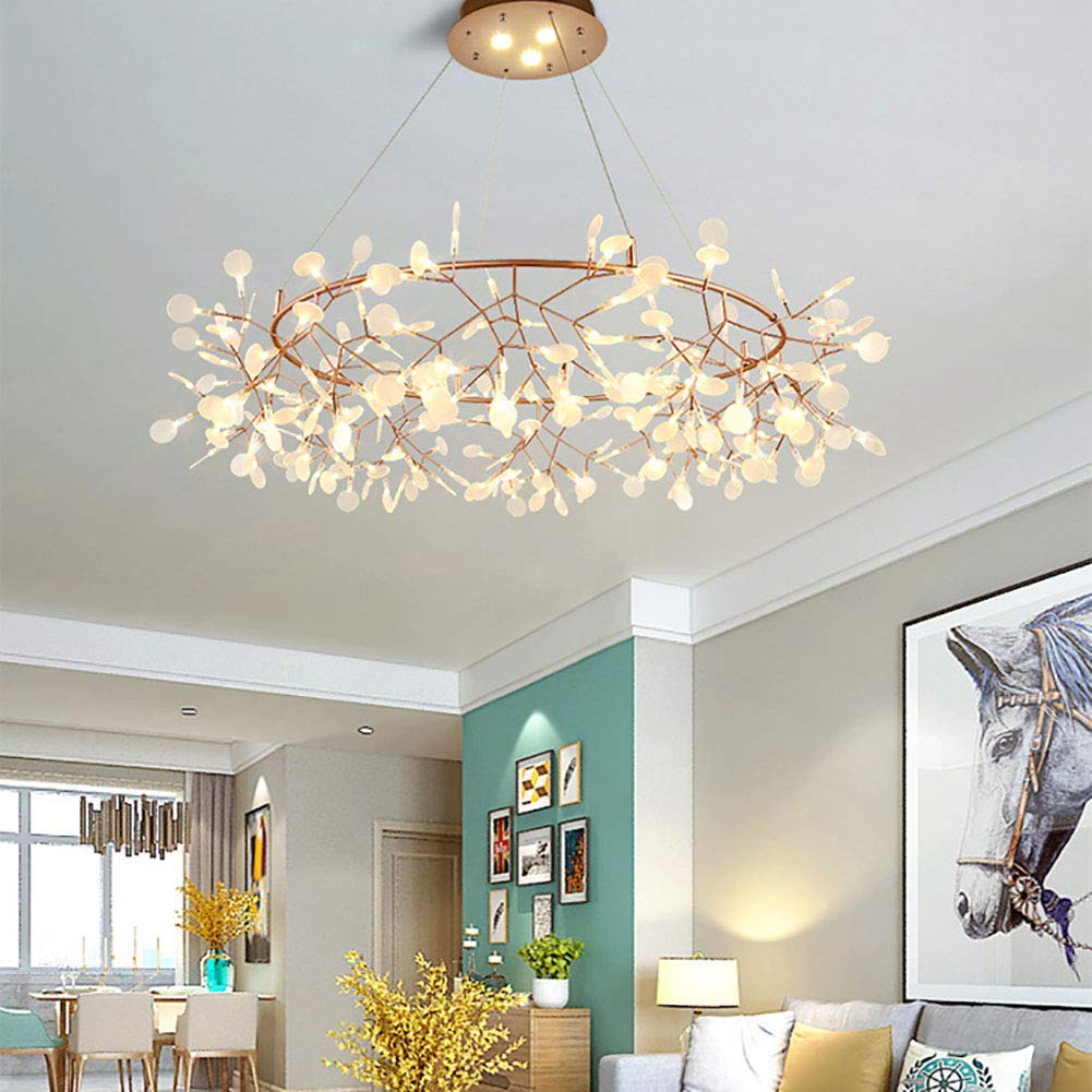 Granestner Fireworks Chandelier Modern Sputnik Chandelier 81 Lights Led Pendant Lighting Simple Modern Ceiling Light Fixture for Hallway Bar Kitchen,White,135 Lights