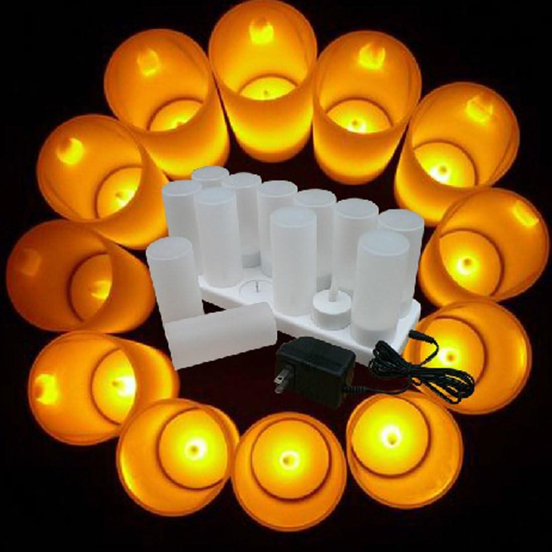 Amаzоn Crаzу 🔥 Dеаlѕ Winterworm Rechargeable Flameless Yellow Flickering Tea Light Candle with Frosted Holder for Xmas Party Wedding Festival Holiday Party Decoration Supplies (Set of 12, with Remote Control)