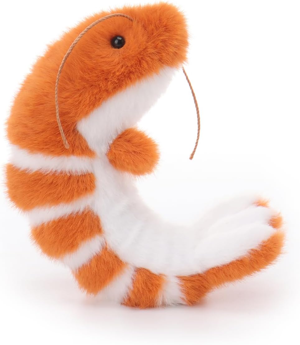 Apricot Lamb Lively Shrimp Stuffed Animals for Kids, Soft Cute Plush Toys for Baby Girl and Boy, 6 Inches