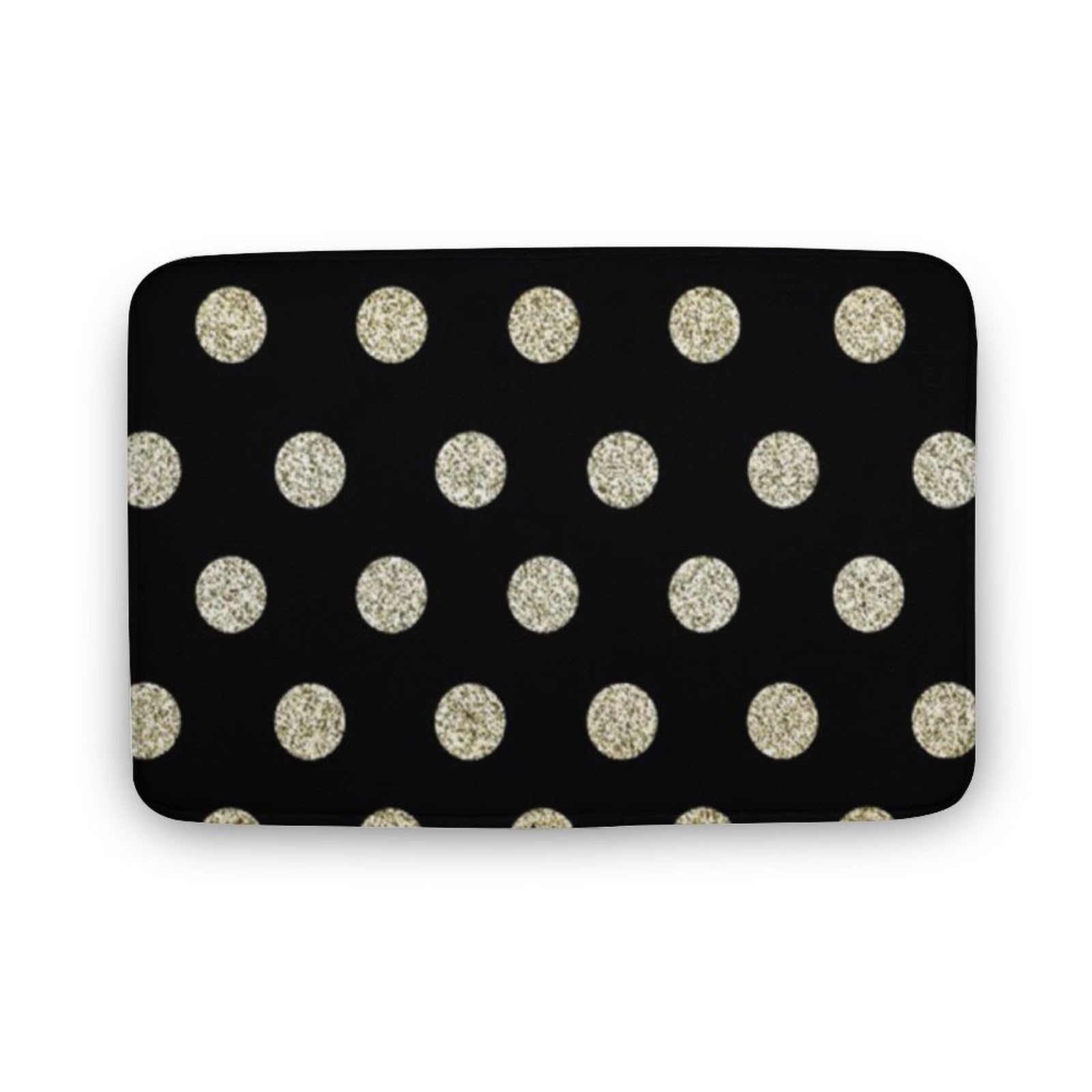 Black and Gold Bathroom Rugs, Non Slip & Absorbent Bath Mat Carpets for Bathroom, Entryway or Sink 20" x 32"