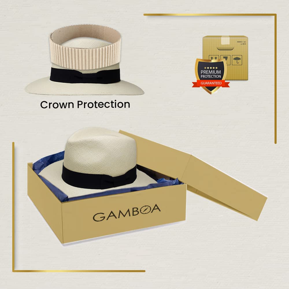 Gamboa Protezione Solare UPF 50+ Cappello Panama per Uomo e Donna Cappello di Paglia Tesa Larga