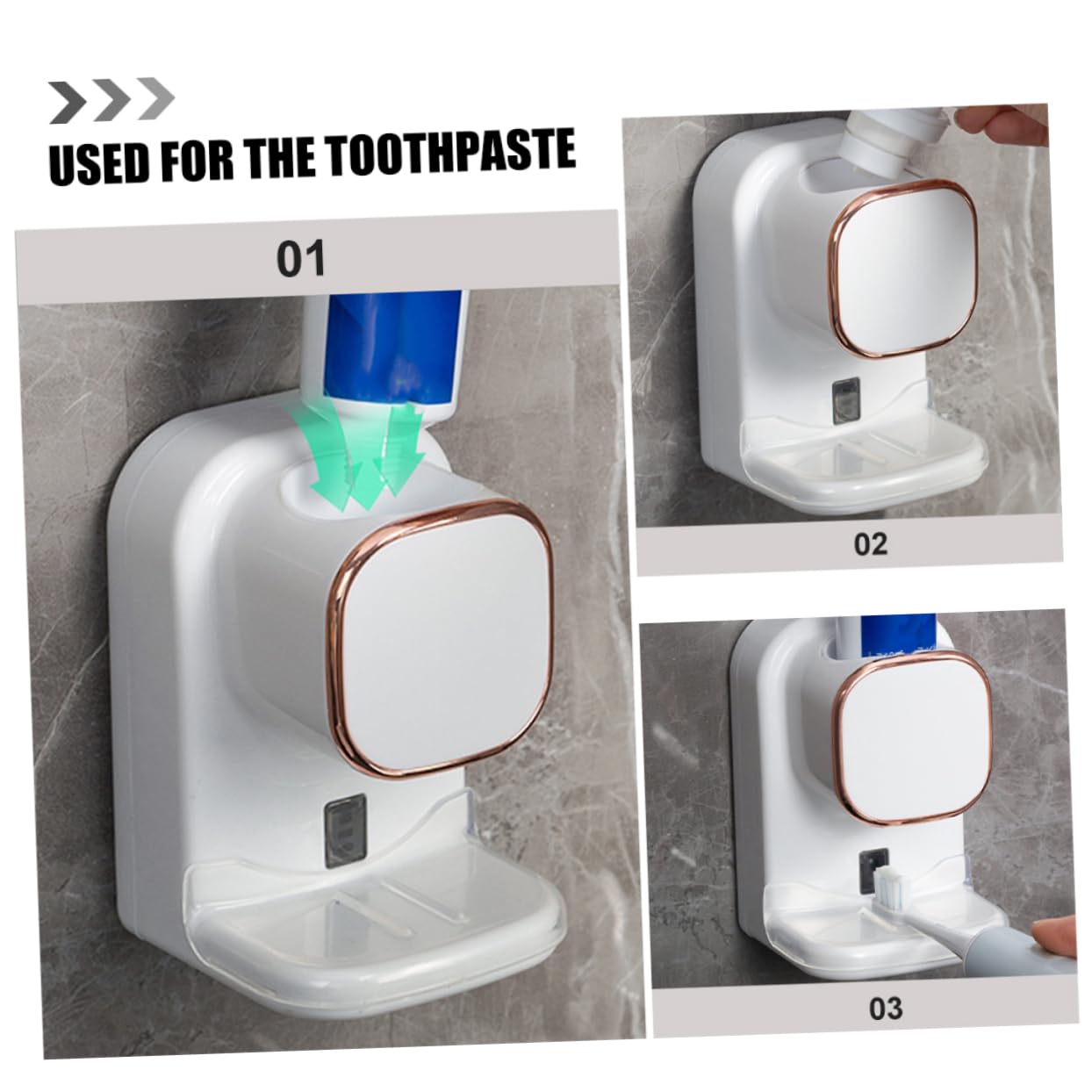 TOPBATHY Distributeur De Dentifrice Électrique Mural Presse-tube Automatique Pour Salle De Bain Support Pour Dentifrice Avec Capteur