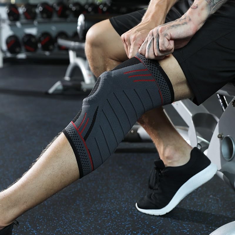 Exercise, protection Sports Outdoor Knee Pads Cycling Silicone Men and Women Running Fitness Knee Pads for Fitness, cycling, running, playing football(white-Dinosaur Doodle4,Small)