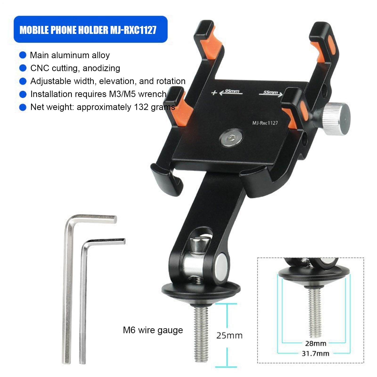 Supporto per telefono da bicicletta, assorbe gli urti, per moto e scooter, supporto universale per telefono cellulare, per uomini e donne