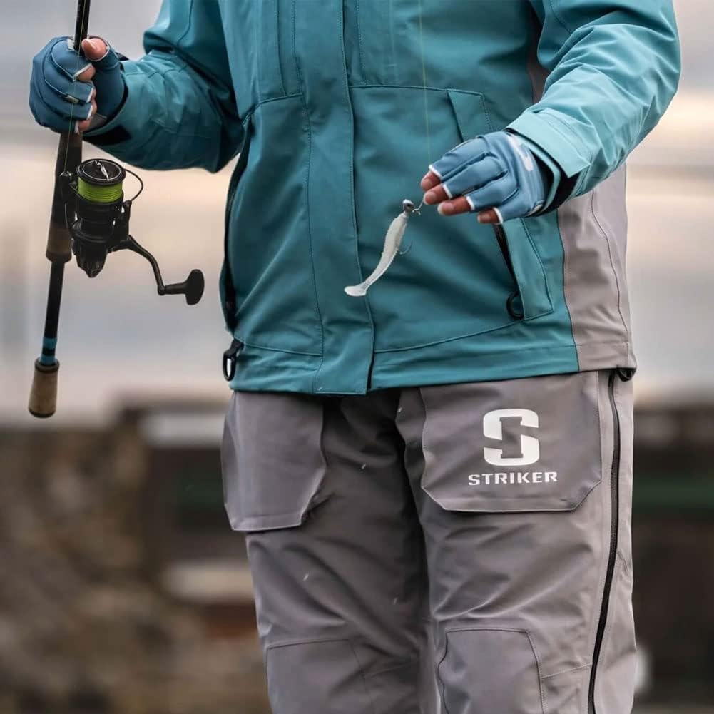 Striker Unisex Reflex 50+ Sun Protection Durable Moisture Wicking Half-Finger Fishing Sun Glove with Snap Connector at Wrist