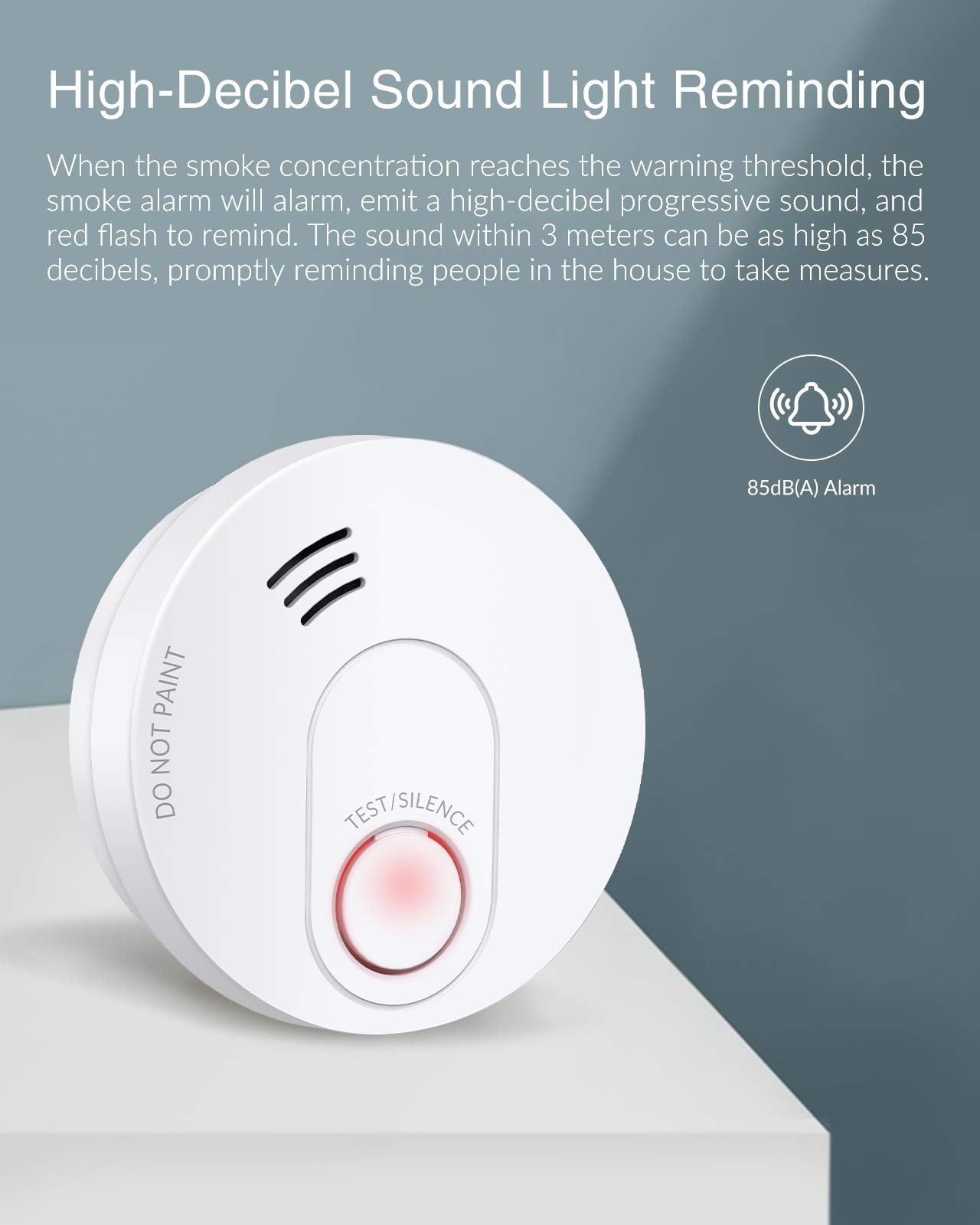 SITERWELL Smoke Detector, 10Year Smoke Alarm with Photoelectric Sensor