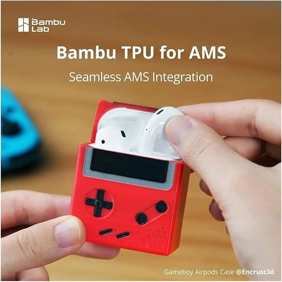 TPU compatible with BambuLab AMS N AMS Lite 1.75mm, 1kg, high temperature reusable spool, Bambu TPU hardness 68D Blue 1KG