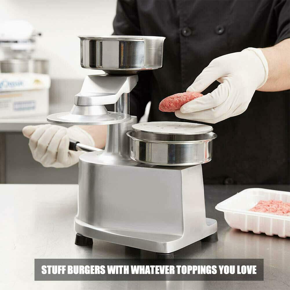 Commercial Hamburger Patty Press Maker For Large Stuffed Burgers with 500 Wax Papers BBQ Grill Burger Press Tool