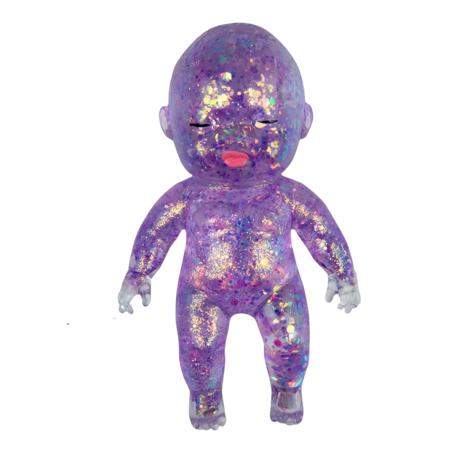 Sparkly Squishy To Stretch, Squeeze, Collect, And Trade - Fun Stress Relief, Sensory And Fidget Portable And Lightweight, For Kids Adults Home Office Work (Purple)