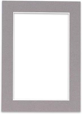 8.5x11 Mat Bevel Cut for 7x10 Photos - Acid Free Charcoal Grey Precut Matboard - for Pictures, Photos, Framing - 4-ply Thickness