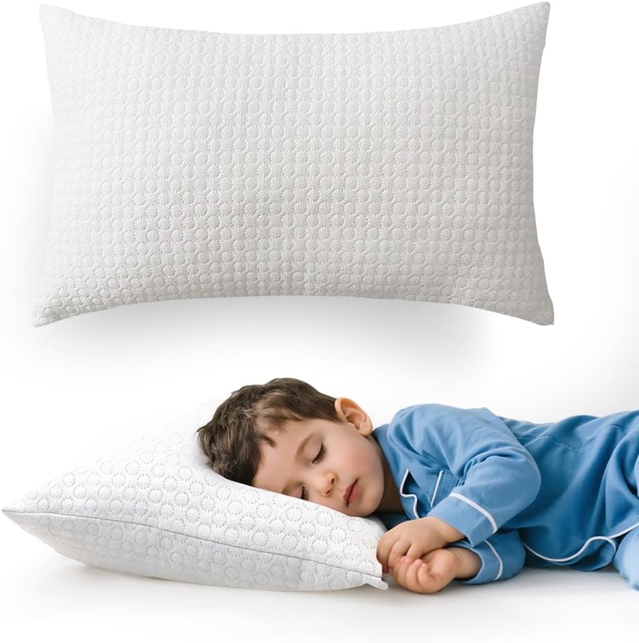 Toddler Pillow for 2-5 Year Olds,Organic Cotton Toddler Crib Pillow with Washable Cover,13x18 Inch White Pillow for Toddler Bed - Image 3