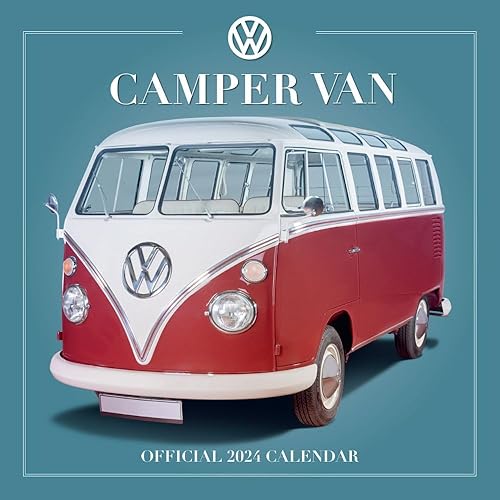 VW Camper Vans 2024 Calendar, Month To View Square Wall Calendar, Official Product