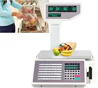 BalançA Com Impressora Integrada, BalançA Comercial Digital De PreçOs, BalançA EletrôNica Para Caixa Registradora De Frutas De Supermercado Com Impressora De Etiquetas, Capacidade De 30 Kg