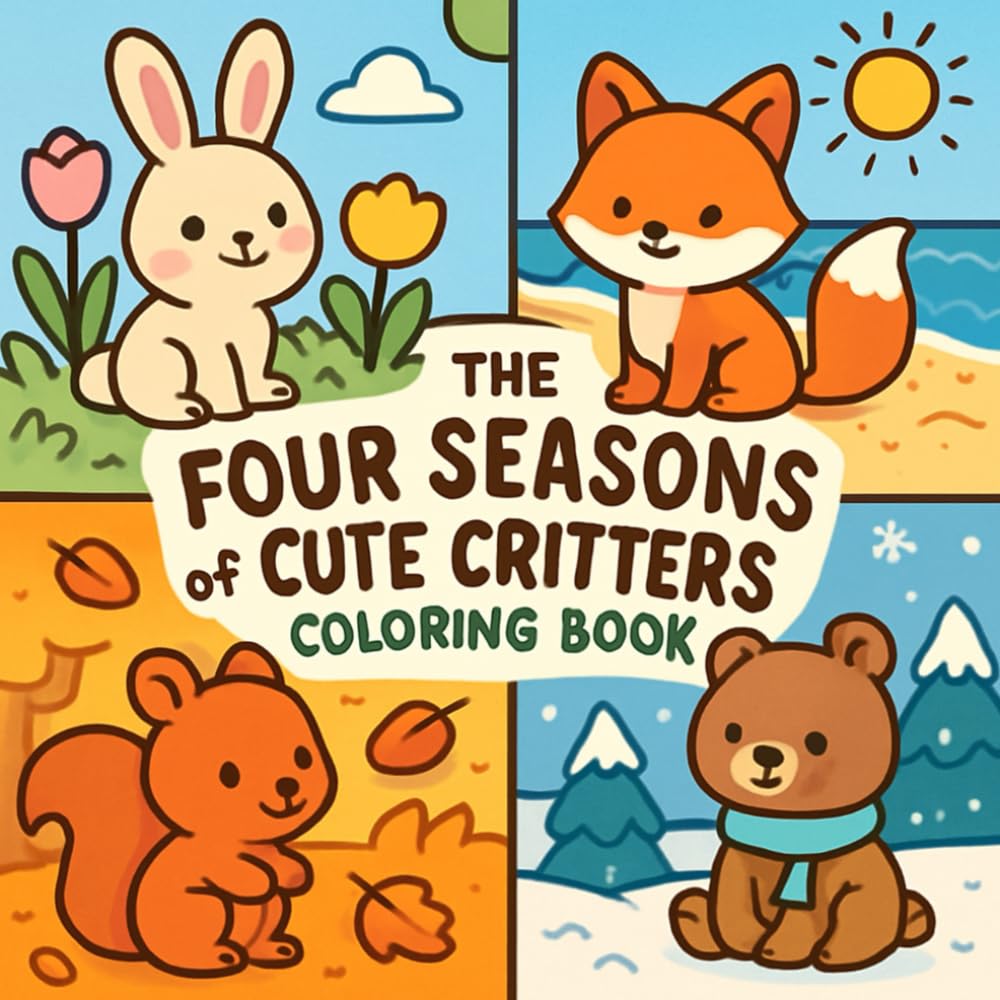 THE FOUR SEASONS of CUTE CRITTERS COLORING BOOK
