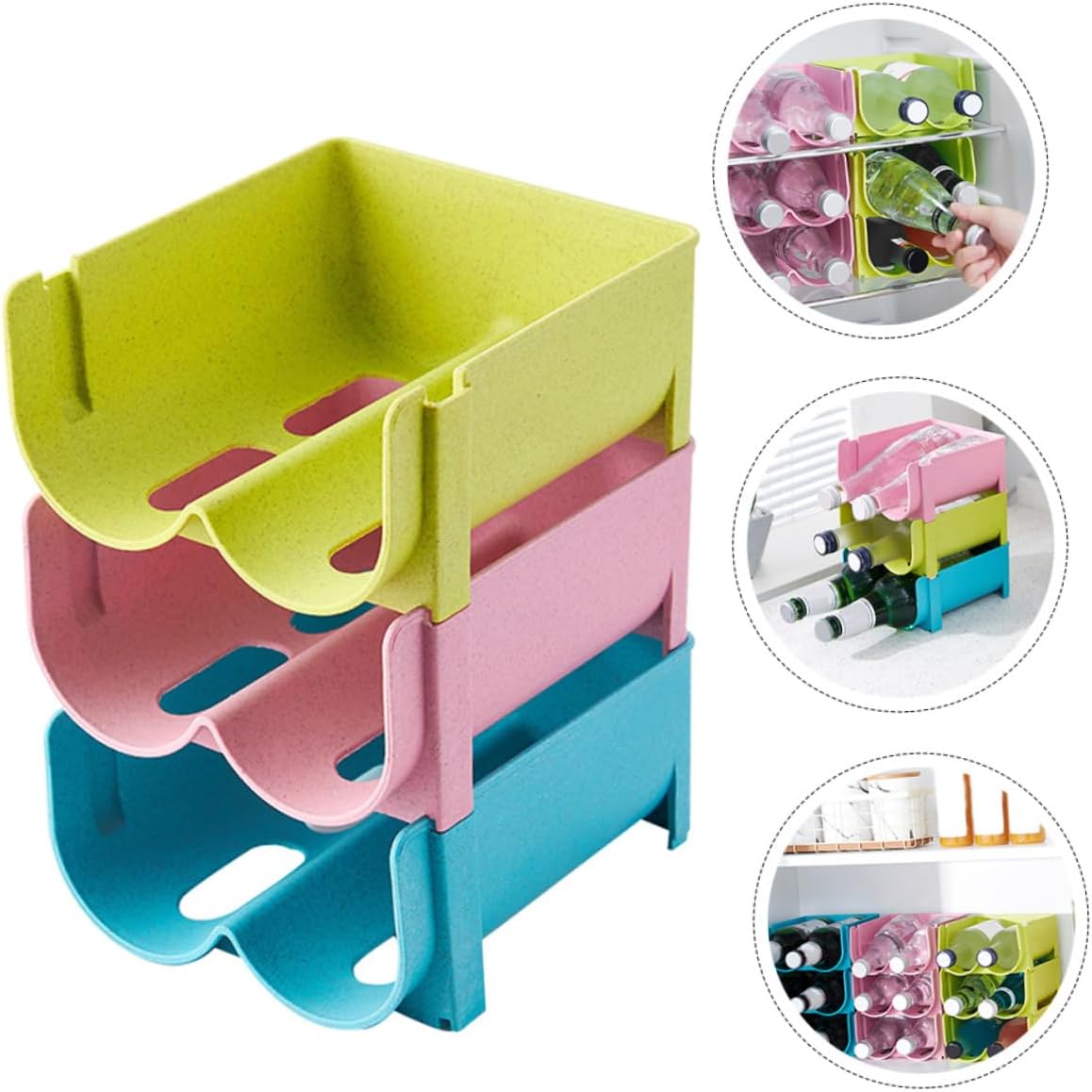 Garneck Stackable Drink Box Wine Organizer for Fridge Pantry Drink Organizer Beer Can Box