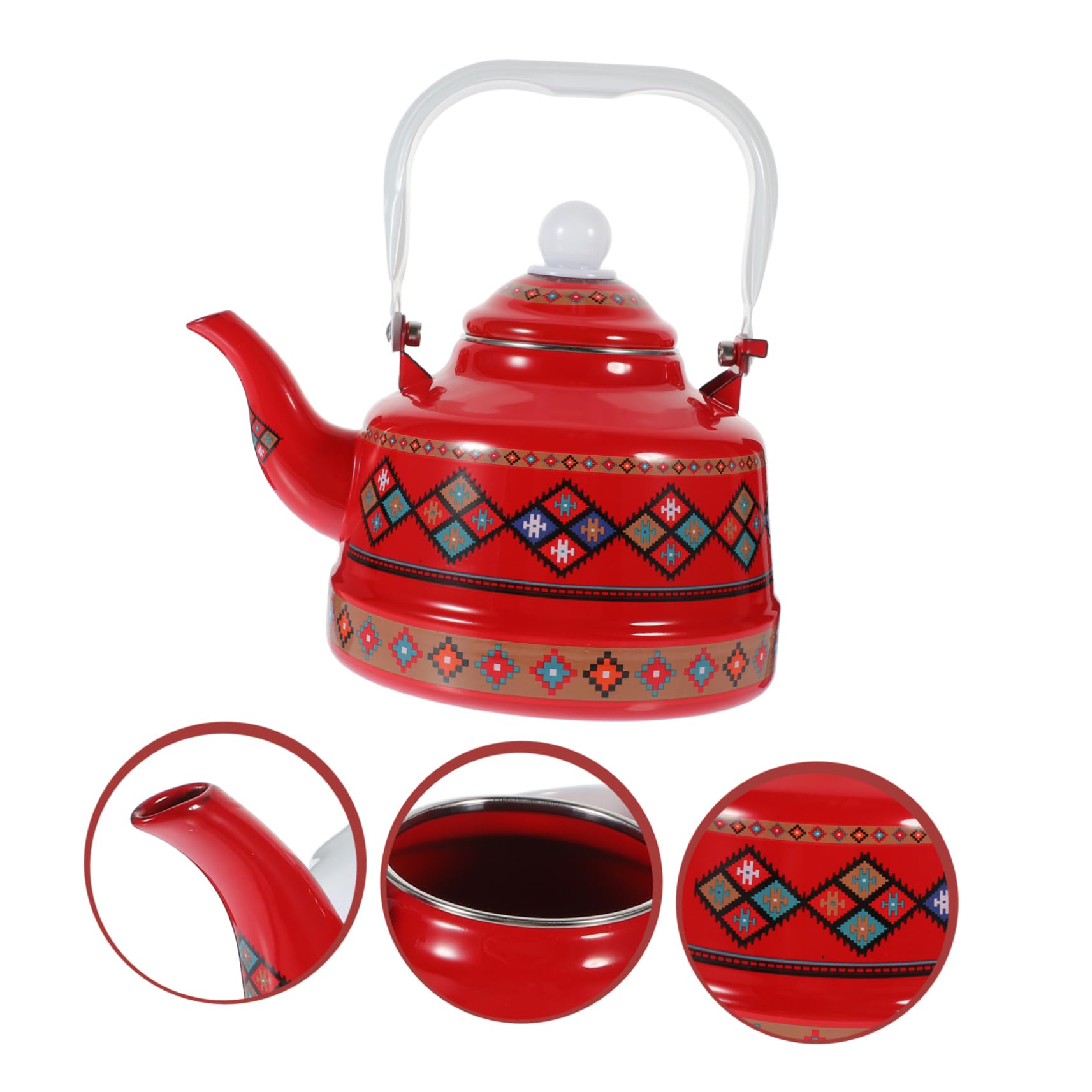 Tetera de Esmalte 1, 7 L Roja para Estufa, Diseño Elegante