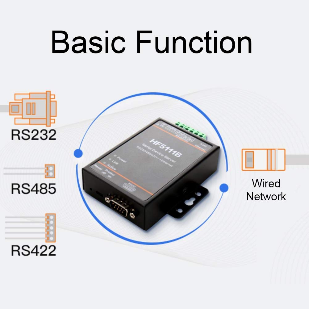 Jeanoko Server Seriale HF-5111B Connettività Ethernet Affidabile per il Monitoraggio e il Controllo Remoti Server di Dispositivi Seriali per gli Appassionati di Automazione Domestica