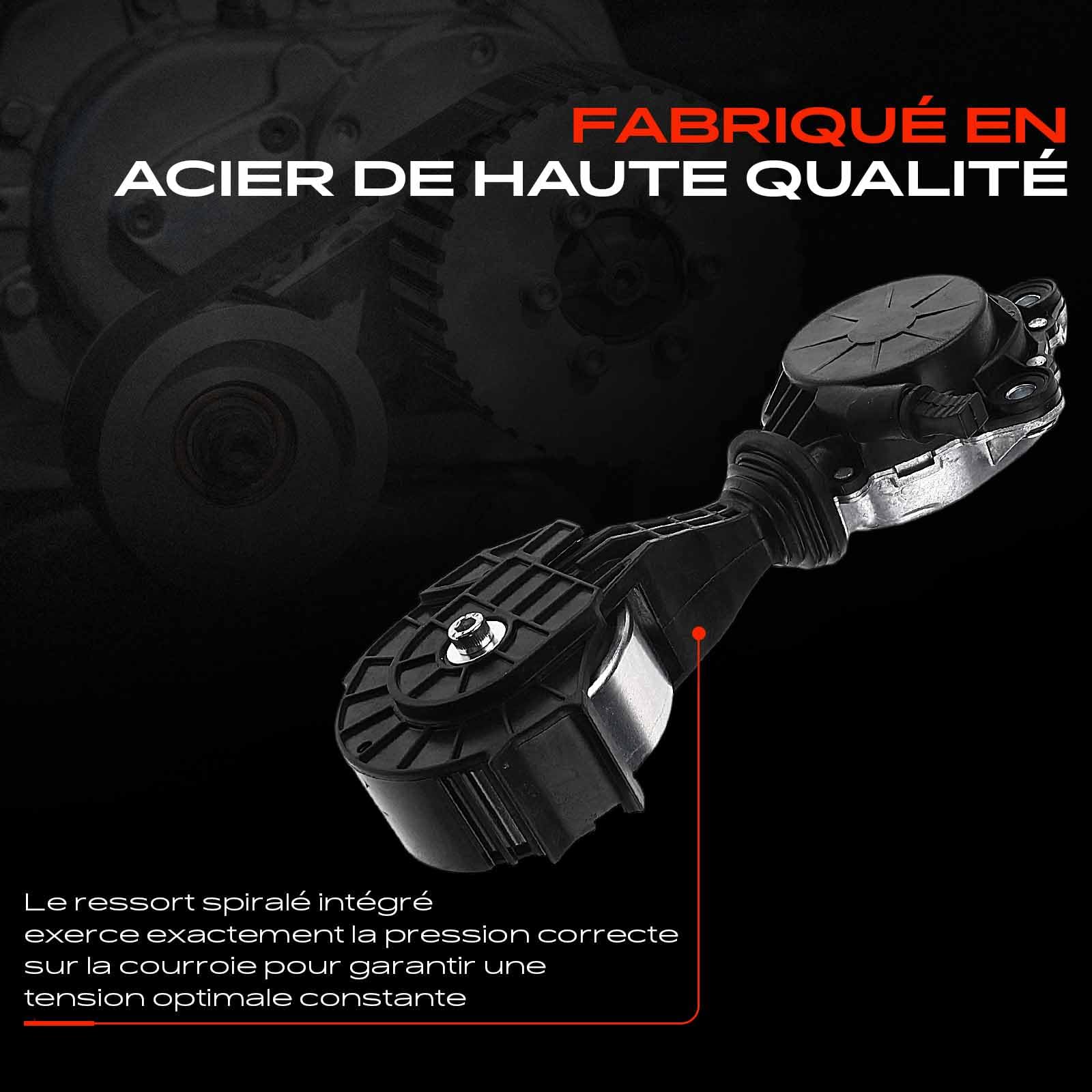 Frankberg 1x Tendeur courroie trapézoïdale à nervures sans Capteur Compatible avec Série 1 F21 1.6L 2011-2019 Série 3 F30 F80 1.6L 2012-2016 208 1.4L 1.6L 2012-2019 Remplacer# 11287598832
