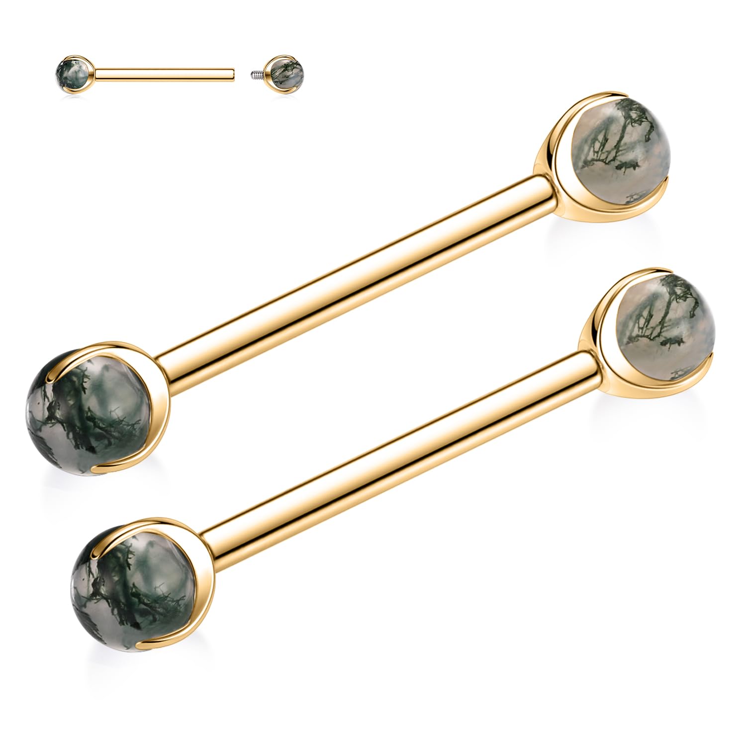 14 Gauge Nipple Rings Titanium Nipple Jewelry Tongue Rings Internally Threaded Nipple Barbell Bars Bridge Nipple Piercing Jewelry for Women