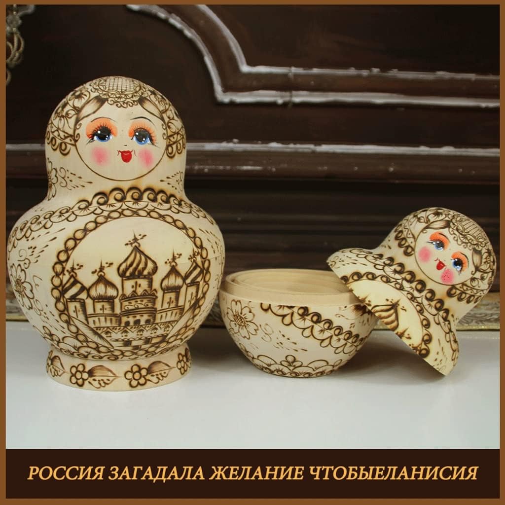 ロシア雑貨『霧の中のハリネズミ』木製トレーH40cmマトリョーシカ