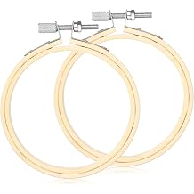 2 Pack Mini Embroidery Hoops 3 Inch Small Embroidery Hoop, Bamboo Cross Stitch Frames with Adjustable Screws for Needlework, and DIY Crafts