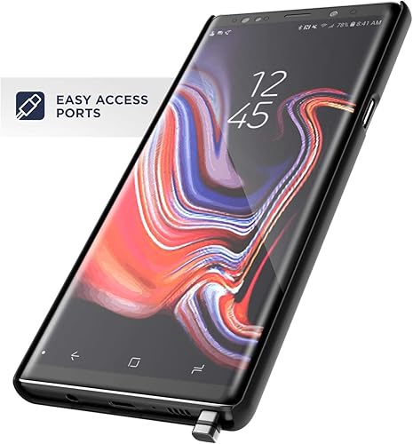 Miniatura 5 de Encased Funda para cinturón para Galaxy Note 9 – Funda protectora dura ultradelgada DuraClip con clip giratorio (negro suave)