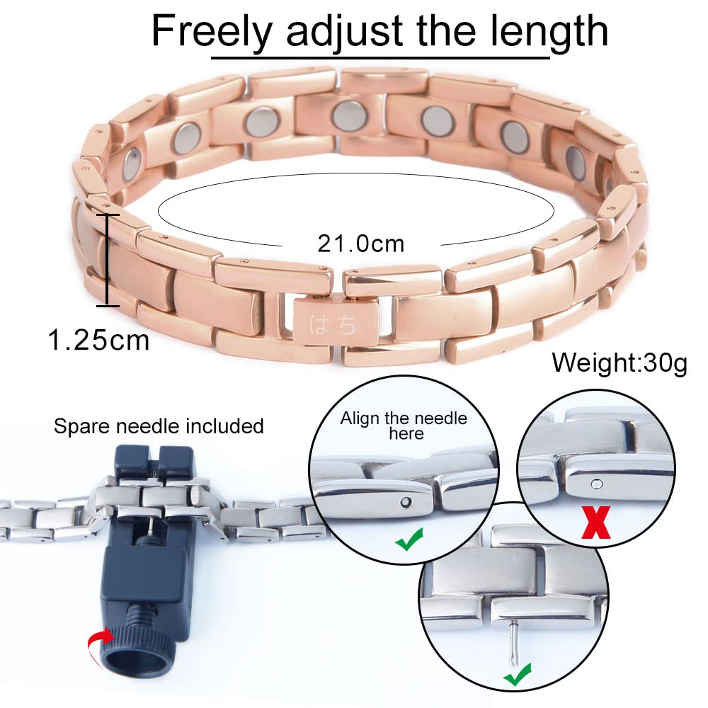 Titan Magnetarmband Herren Starke Magnete 3500 Gauss Magnet Armband Germanium mit Einstellungswerkzeug und Geschenkbox (Schwarz) geschenk zum vatertag
