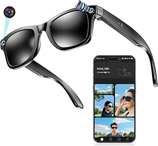 Meacode AI Smart Glasses - Lunette Réalité Augmentée avec Assistant Vocal IA, Traduction, Appels Bluetooth, Capture HD, Léger et Confortable (Lunettes de Soleil)