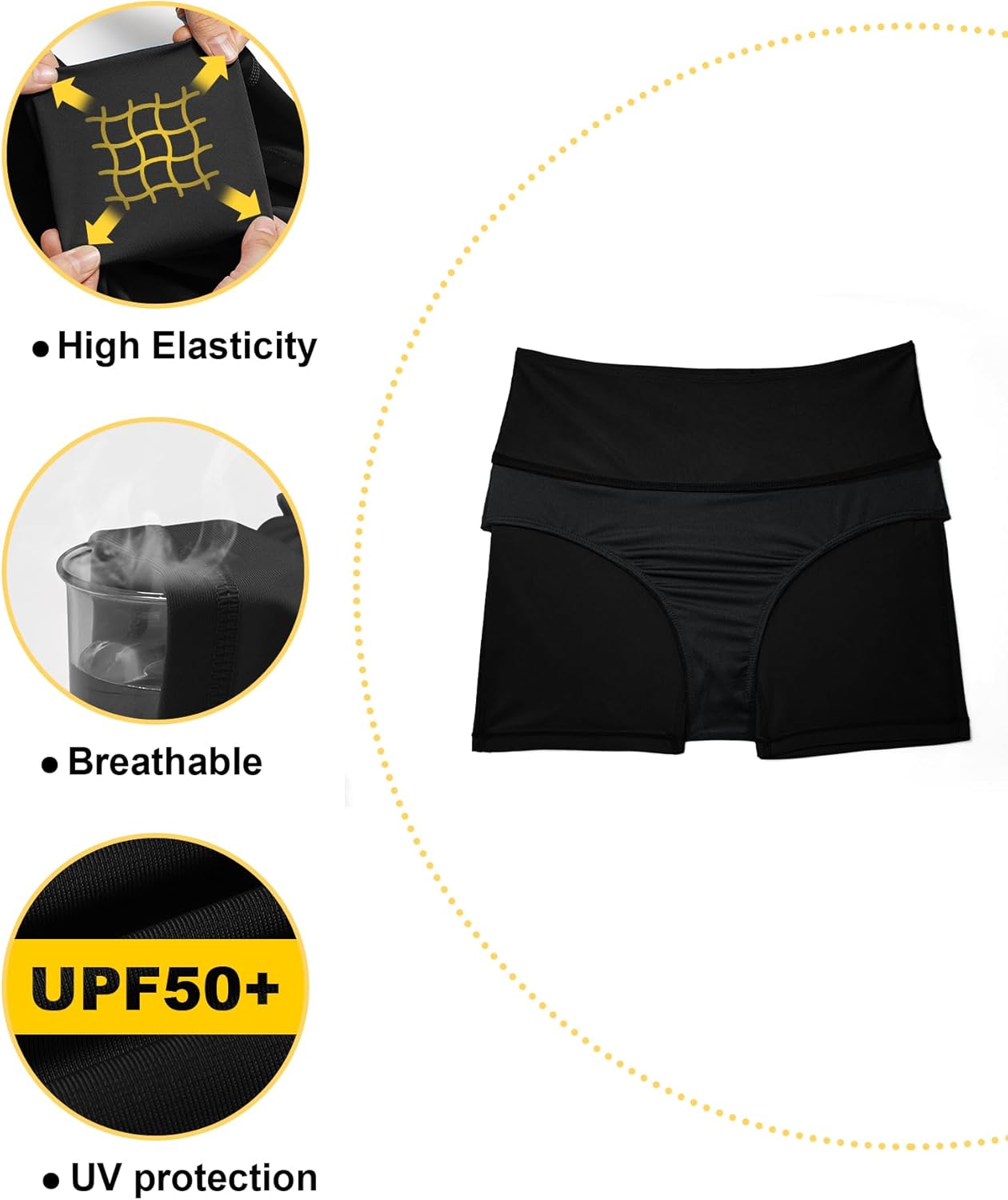 Tournesol Women's 3" Swim Shorts High Waisted Bathing Suit Bottoms Seamless Board Shorts UPF50+ Boyshorts with Pockets - Image 5