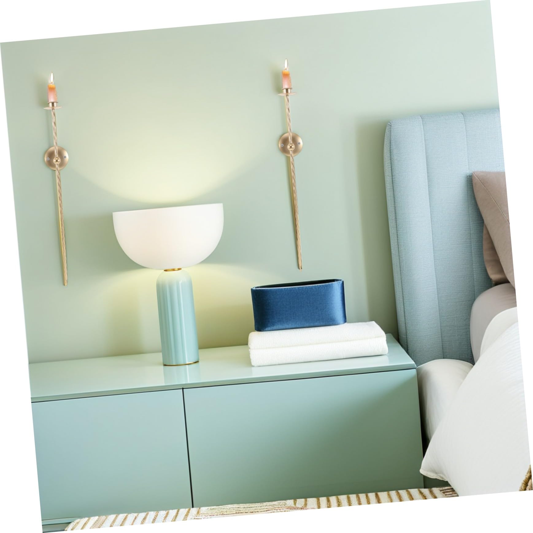 Candelabro de Pared Dorado en Espiral, 2 Piezas de Hierro