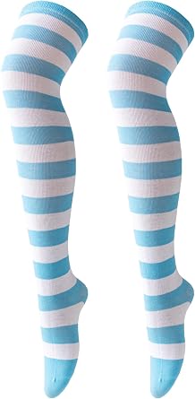Extra Long Stripe Thigh High Socks Neon Over Knee High Socks for Women Stocking Cosplay Femboy Socks Striped Tights