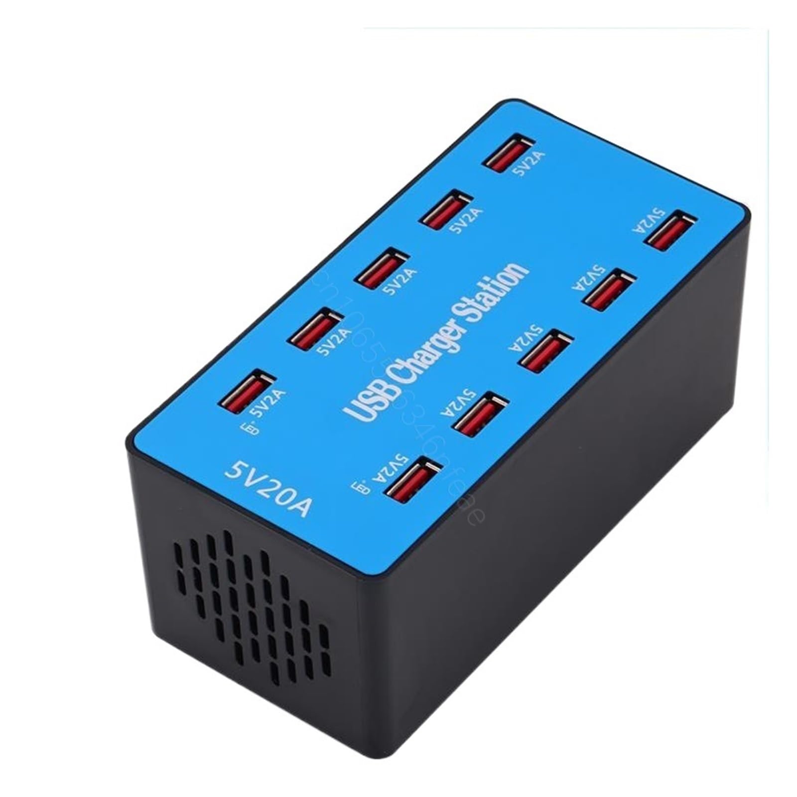 EDEDE Chargeur USB Multiple, Charur USB 100W 10/20 Ports, HUB, Station de Char, Prise, Tablette, téléphone pour Smartphone(10 Ports 100W Blue)