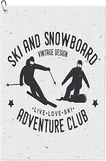 Microfiber Golf Towel with Carabiner, Outdoor Golf Accessories | Ski And Snowboard Adventure Club