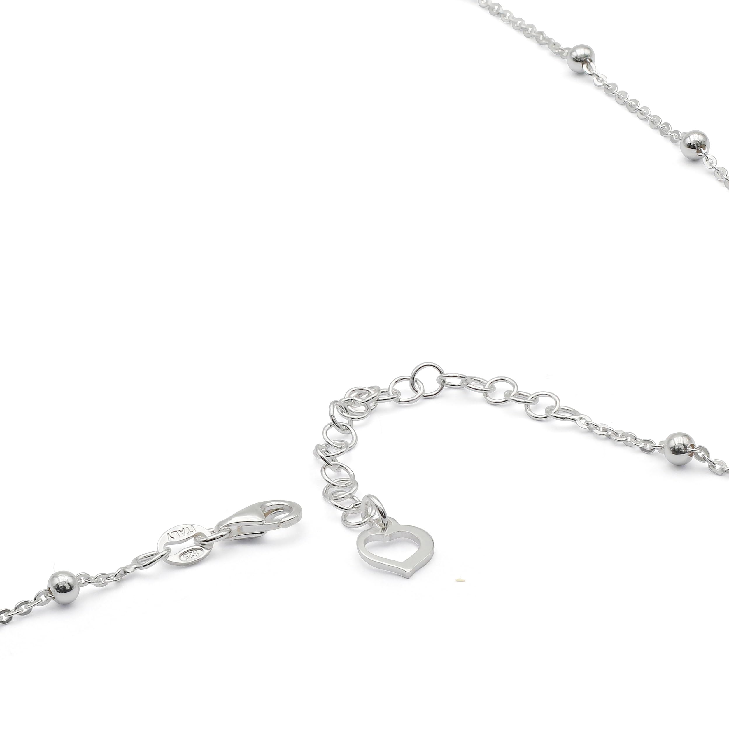 Aka Gioielli® - Cavigliera Donna con Perline in Argento 925 o Placcato Oro 18 Kt - lunghezza regolabile