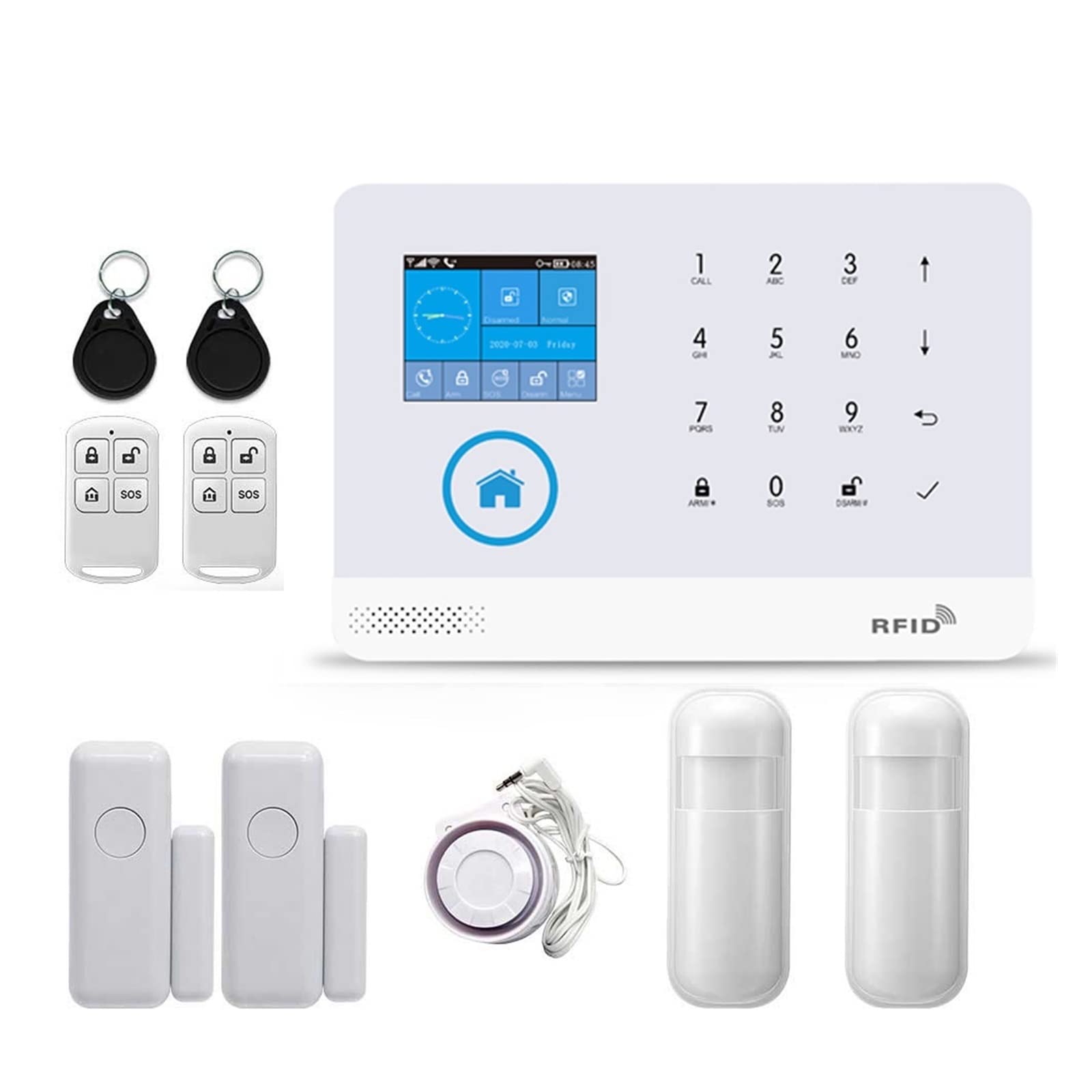 CUDTAPI GSM Home Security Alarm System With Wireless Motion Sensor Detector Burglar For Tuya APP Garden(B1)