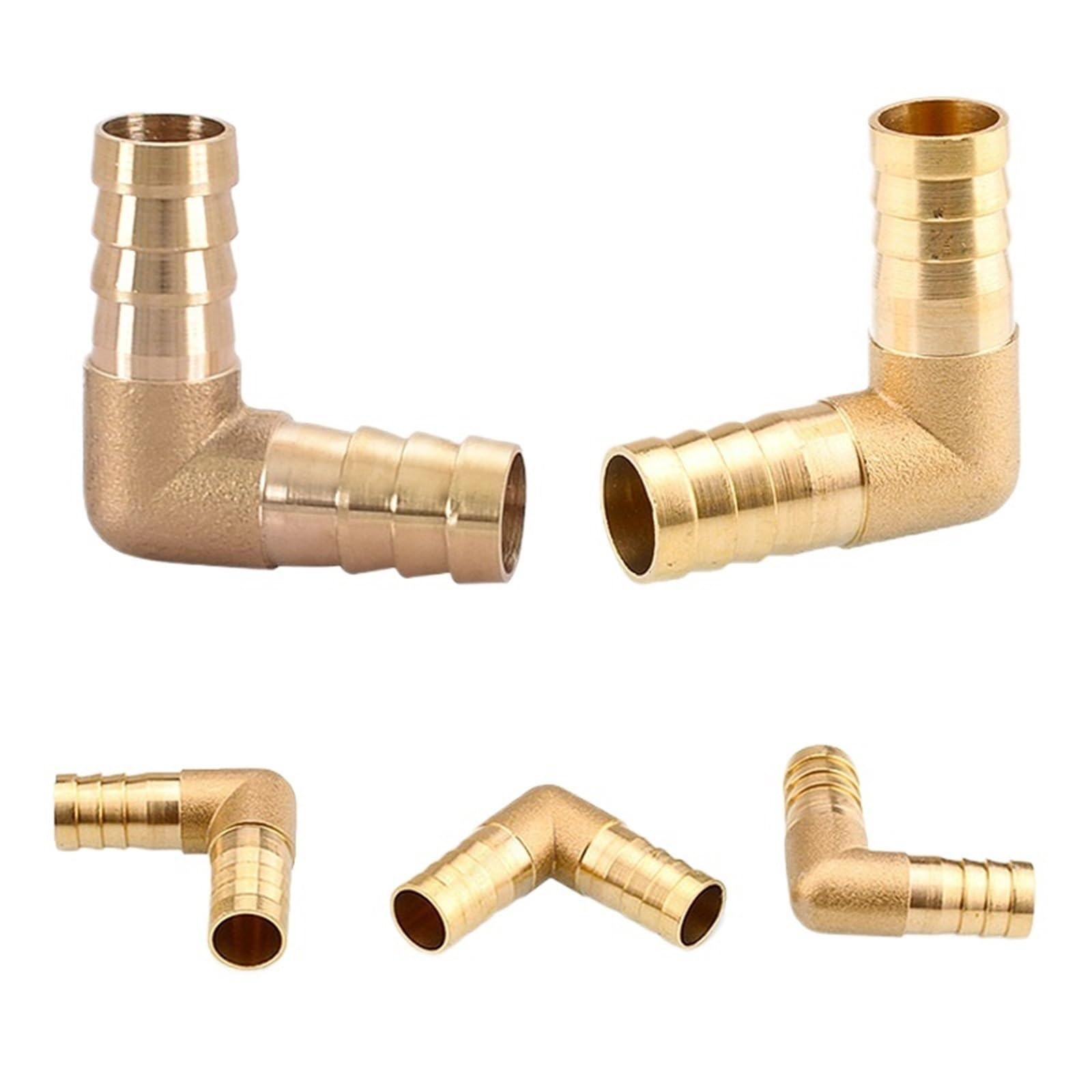 Brass Barb Hose Connector, Brass Elbow Barbed Hose Pipe Connector For Garden Automatic Watering Multiple OD Sizes(OD 10mm)