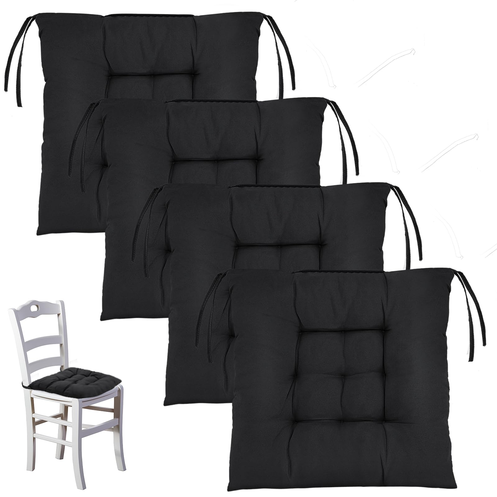 Set van 4 ronde zitkussens, Boheemse kussens, stoelkussen, katoen, linnen, zitkussen, Tatami-mat, comfortabel vloerkussen, stoelkussen voor binnen en buiten, kantoor, vloer, balkon, tuin, bedrukt zitkussen