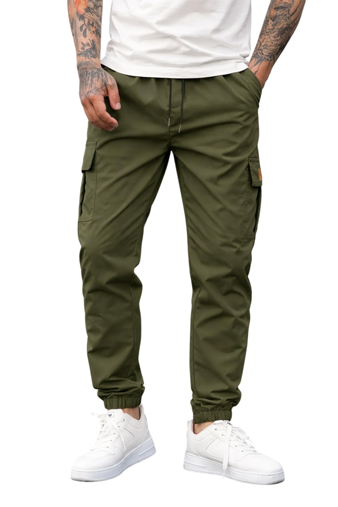 adbucks Men's Soild Cargos Style Joggers Casual Trousers-picture-39