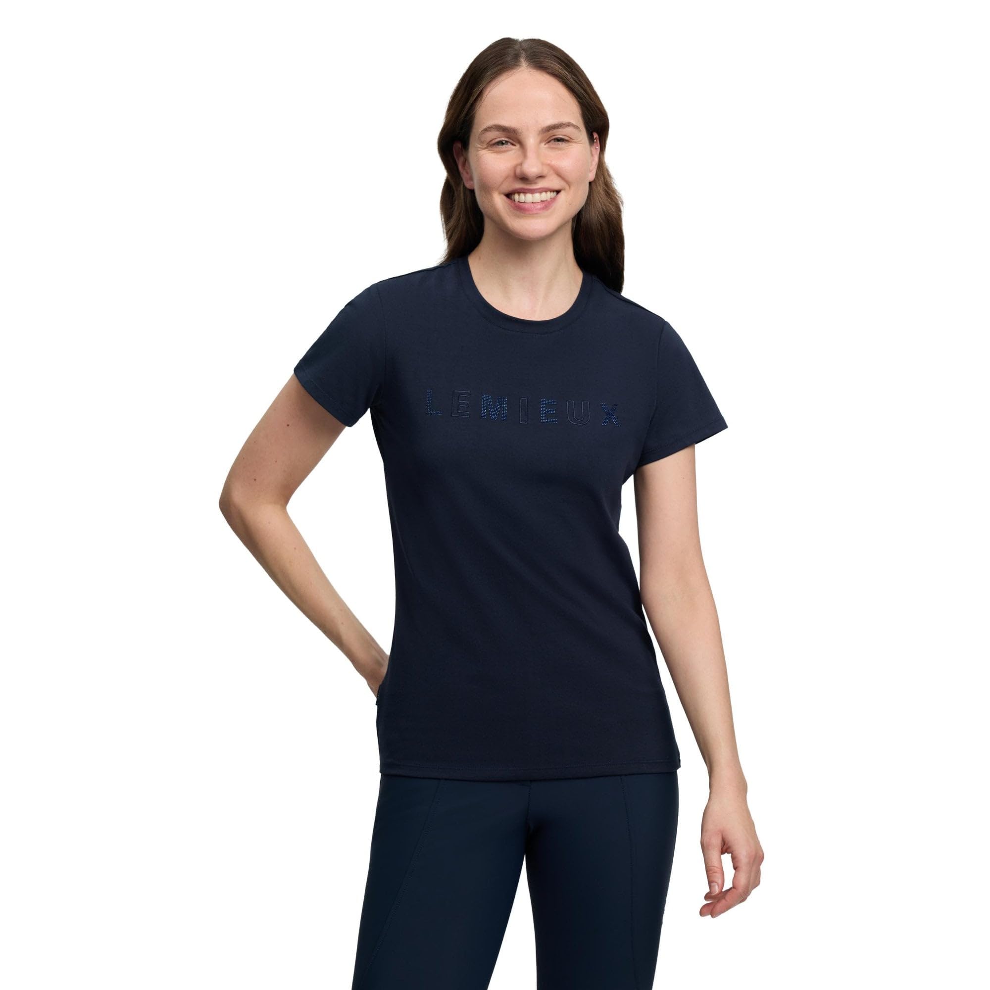 LeMieux Brilliance T-Shirt - Super-Soft - Comfortable Classic Fit - Navy - UK 14