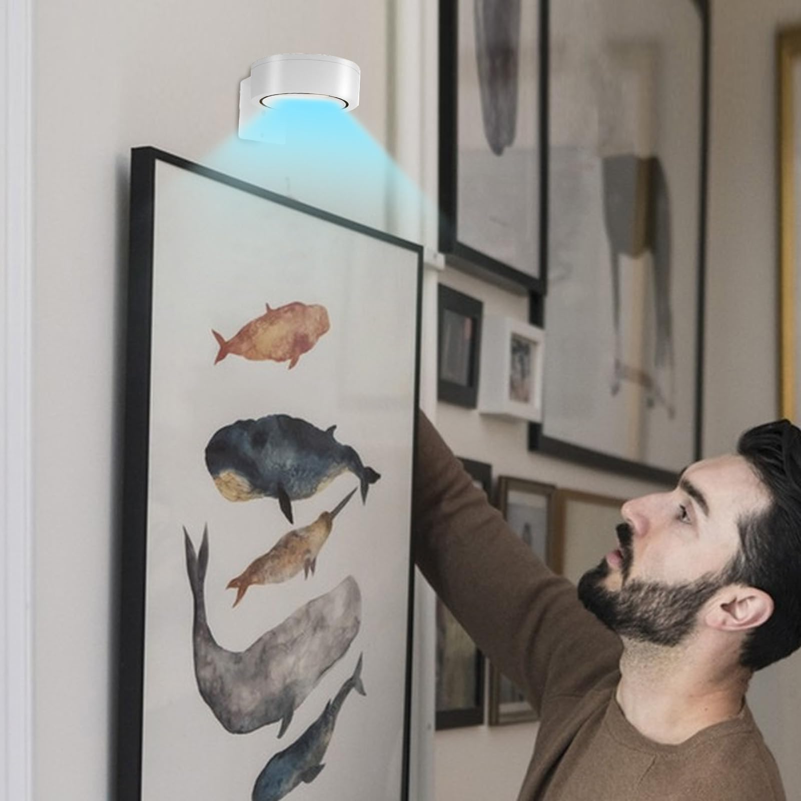 Luce per Quadri Senza Fili Batteria - 3x Faretto per Quadri LED, Luci da Parete Magnetica con Telecomando, Dimmerabili, Timer,Luce Notturna Decor da Parete per Armadio Esposizione Pittura Arte Dipinti
