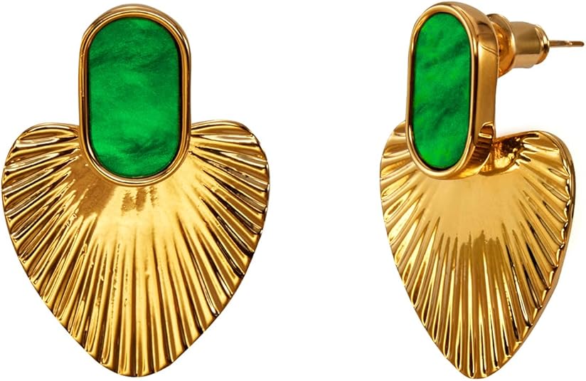 CelebWonde 24K Gold-Plated Heart Drop Earrings: Ideal for Any Occasion