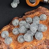 OCEANSPACE 0.67 Inches Tobacco Pipe Screen Filters(100-Pack), Stainless Steel Mesh Balls, Reusable Mini Metal Filters for Pipes, Clean Screens with Tapered Design,17mm