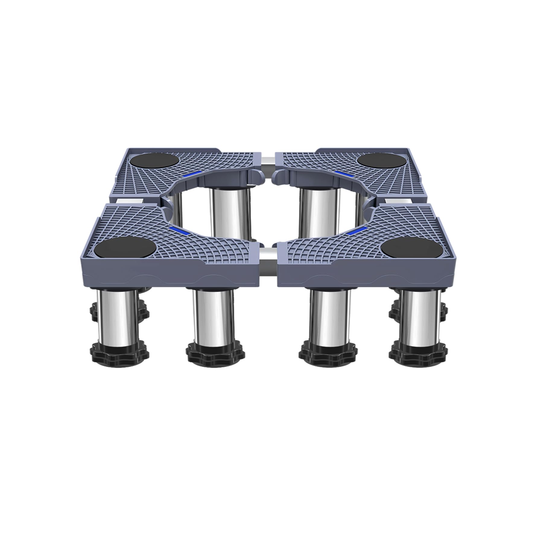Soporte Lavadora Antivibracion, Soporte Lavadora Secadora Ajustable de 12 Pies Largo/Ancho 16.5-25.5in Altura 5.1in-6.3in Carga de 350kg Base para Lavadora Secadora Frigorífico Congelador Gray