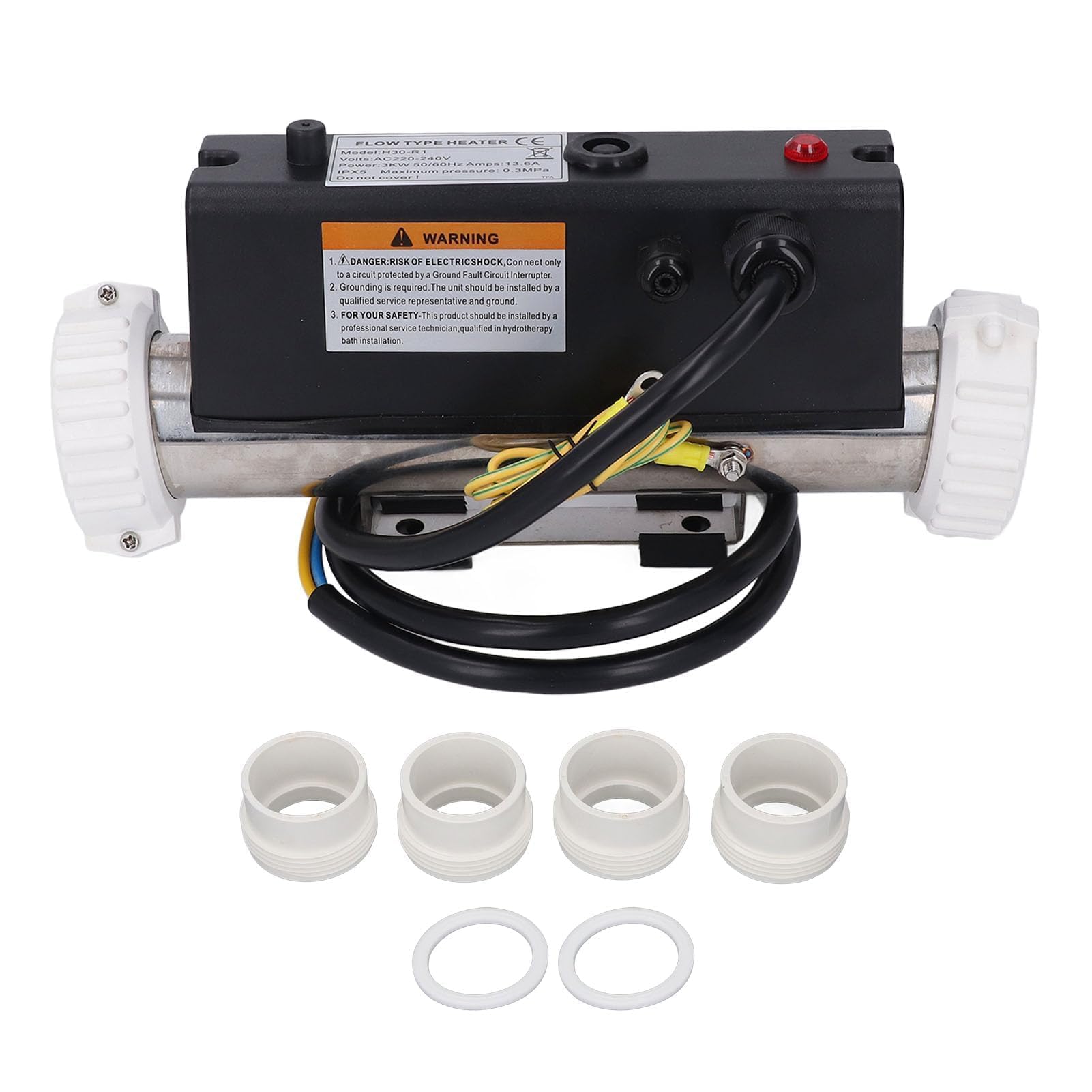 Elektryczna Grzałka do Basenu z Termostatem, 2KW, Regulacja Temperatury, do Spa i Wanien