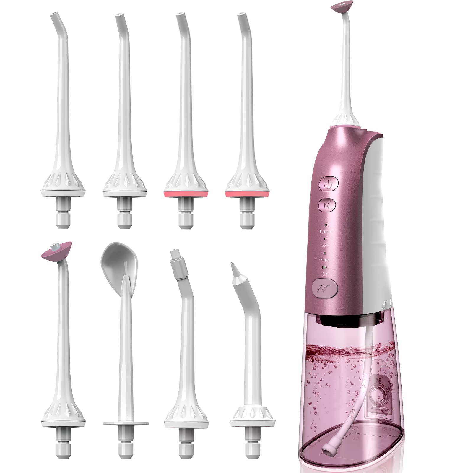 Buy Water Flosser, Cordless Water Flossers for Teeth with 8 Jet Tips