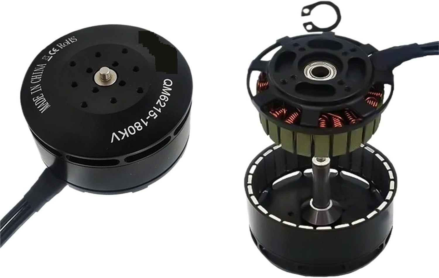 QM6215 Brushless Motor CCW CW 180KV Compatible 2255/2388 Propelle for RC Multirotor Helicopter Quadcopter Parts(180KV CCW)