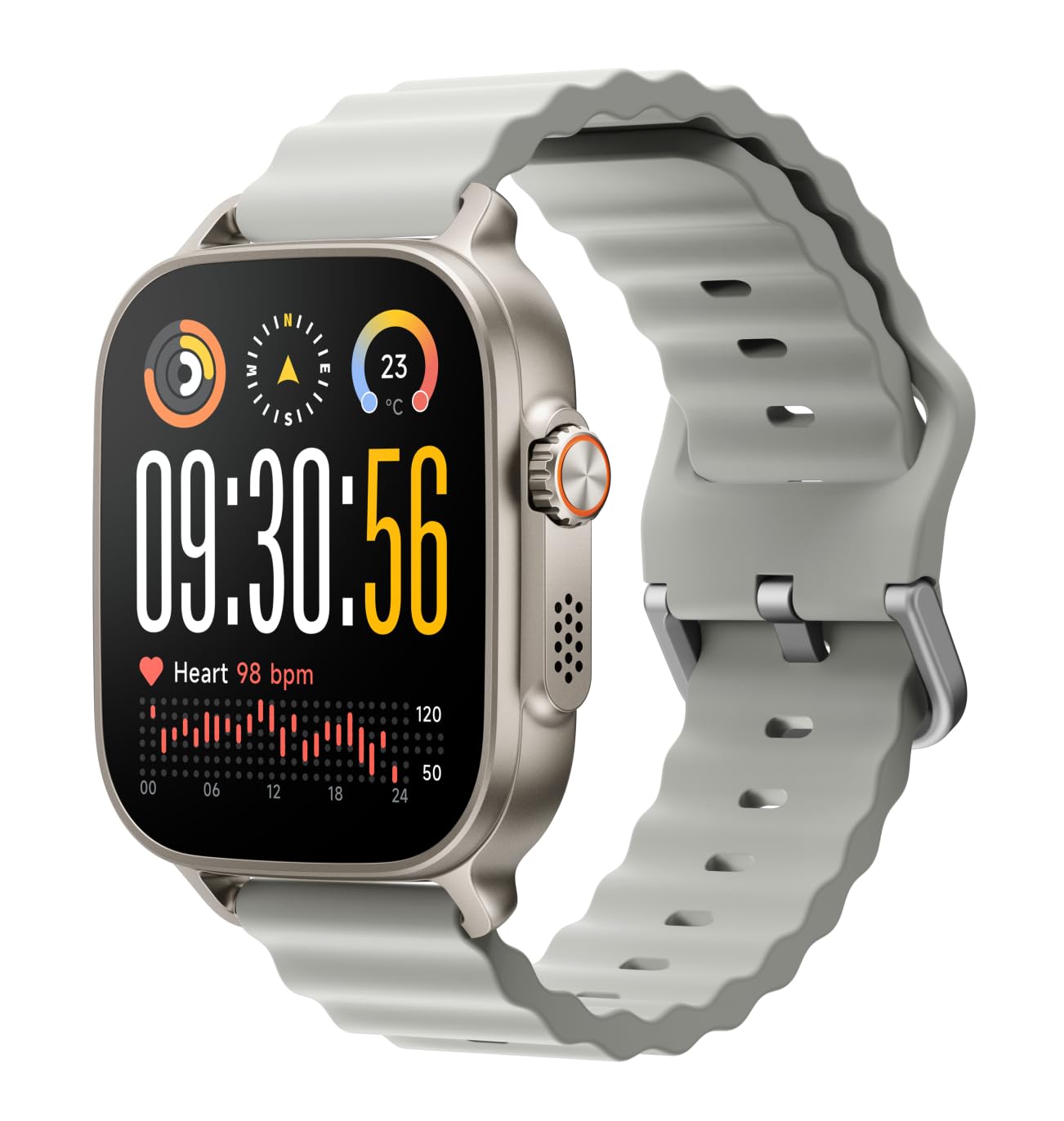 realme Watch 5 Montre Connectée GPS 1.97" AMOLED 14 Jours Autonomie Bluetooth Appels NFC Sport 108 Modes IP68 Homme Femme, Argent