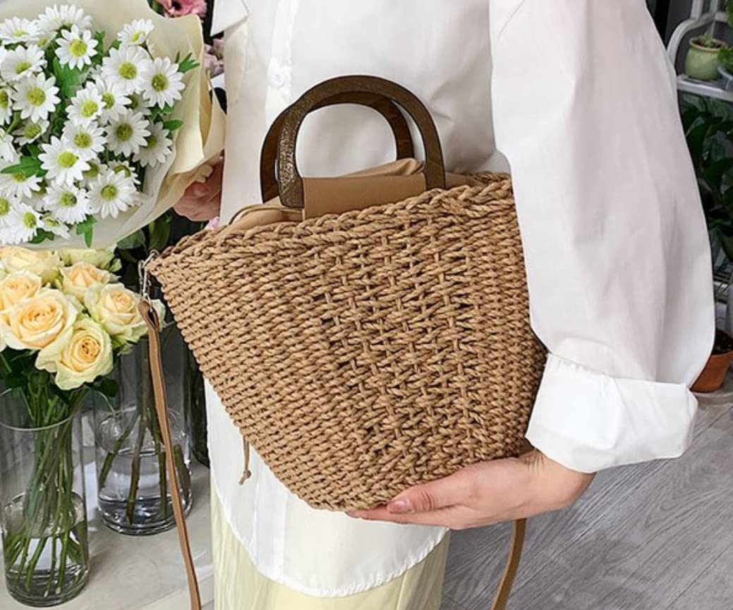Strandtasche Handtasche Geflochten Stroh Tasche Geflochten Damen